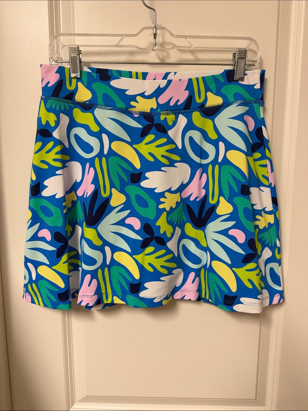 Bold Blue Multi-Color Circle & Golf/Skater Skirt